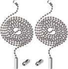 2 Pack Steel Beaded Ball Pull String Extension Chain with Connector for Ceiling