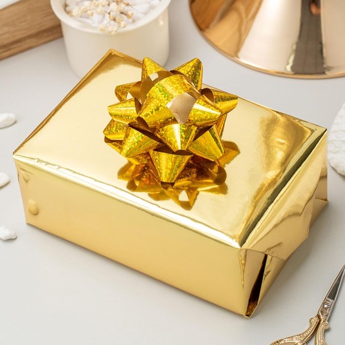 Merture Gold Wrapping Paper Roll - 17 In X 17in x 32.8ft(46.5 sqft), - Picture 4 of 6