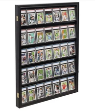 Lockable 35 Graded Sports Card Display Case, for Football, Baseball, Basketball