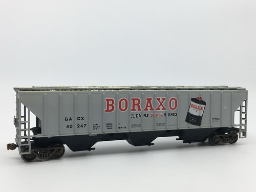 HO Athearn Boraxo 54’ 3 bahías tolva cubierta GACX #40247 ruedas de metal DESGASTEADAS | Zustand: Used