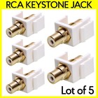 5PCS RCA Keystone Jack Modular Insert Female to Female Coupler with White Center