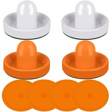 Air Hockey Pushers and Orange Air Hockey Pucks Goal Handles Paddles Accessori...