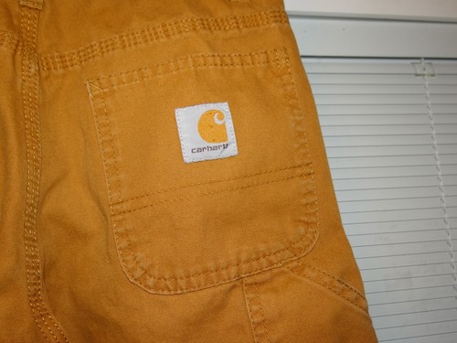 Carhartt Boys Cargo Work Shorts Brown Sz 12 100% Cotton Kids Youth Cotton - Picture 3 of 7