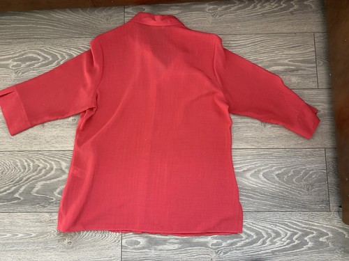 Marks and Spencer cerise pink blouse 3/4 sleeves size 16 Pleat Front - Imagen 4 de 4