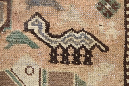 Vintage Traditional Handmade Wool Rug 4x7 Geometric Carpet - Picture 10 of 20