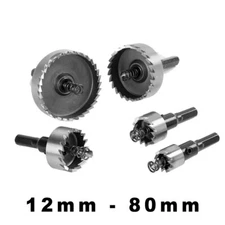 12mm - 80mm HSS Cutter Hole Saw Drill Bits for Stainless Steel Metal Alloy