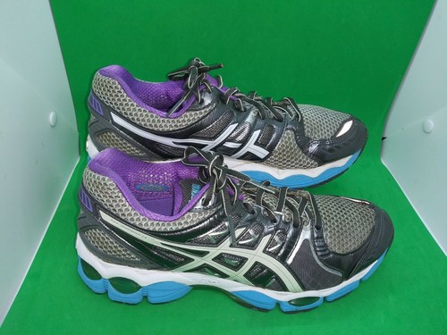 Asics Gel-Nimbus 14 T291N Women's Gray Purple Blue Running Training Shoes Sz 9 - Picture 3 of 12