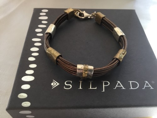Silpada Sterlingsilber Messing Echtleder Armband 8" B3324 - Bild 12 von 12