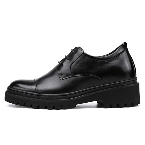 US10 CHAMARIPA 9cm/3.54inch Elevator Shoes Men Height Increase Black oxford - Picture 3 of 5