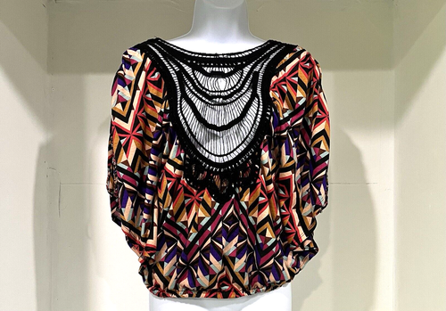 Bongo Damen Bluse großer Gummibund Flatterärmel Strick vorne - Bild 3 von 13