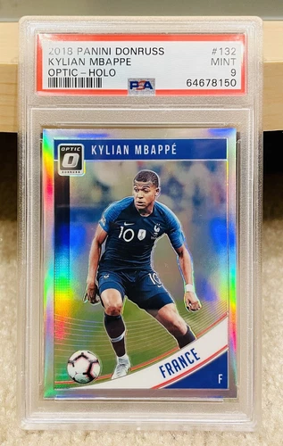 2018 Panini Donruss Optic Holo #132 Kylian Mbappe Rookie Card RC PSA 9 Mint