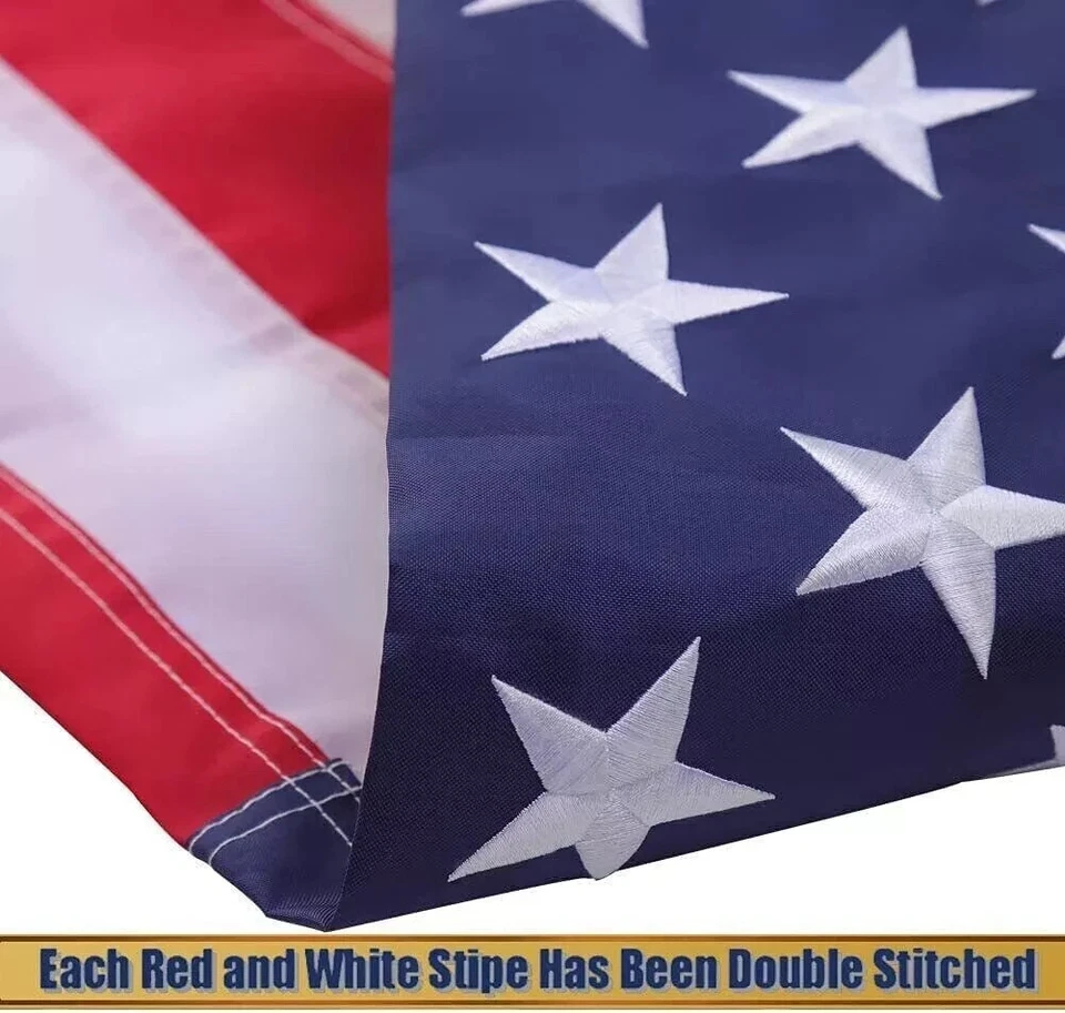 US American Flag Heavy Duty Luxury Embroidered Stars Sewn Stripes Grommets Nylon - Image 4 of 4