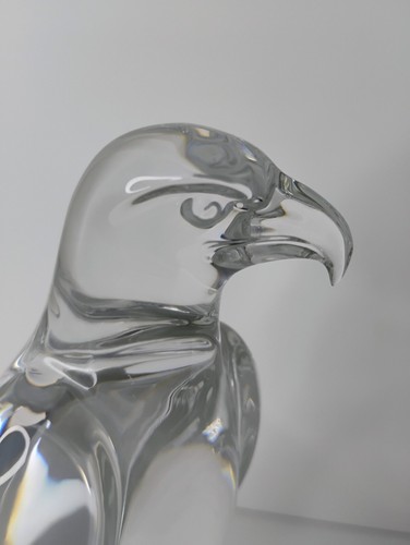 BEAUTIFUL Baccarat Crystal Falcon Art Glass Sculpture FRANCE 10"H - Picture 4 of 10