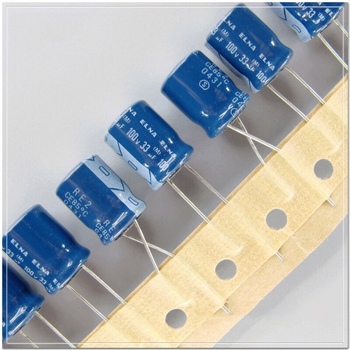 ELNA RE2 series 33uF/100V33uF hifi audio electrolytic capacitor 10X12.5mm 85℃ - Bild 2 von 2