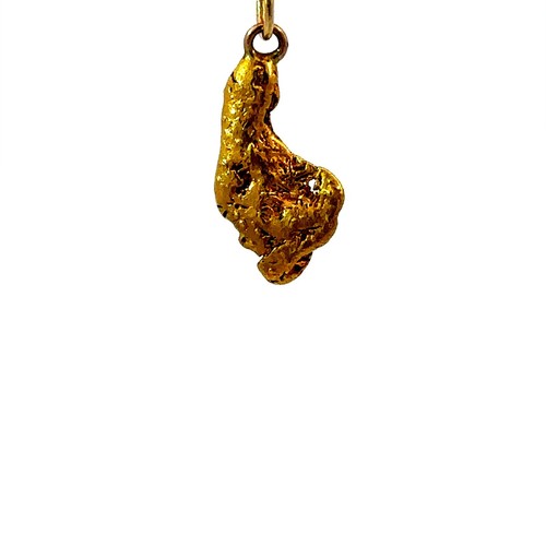 Natural Gold Nugget And 14K Yellow Gold Loop Pendant - J430 - Picture 5 of 11