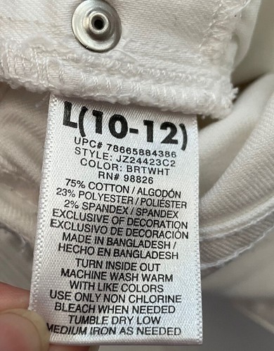 Jordache Girl's size L 10-12 white denim short embroidered boho hem &Jumps - Picture 21 of 21