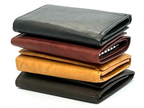 Genuine Leather Keychain Men's Wallet Key Ring Trifold Front Pocket - Picture 5 of 33