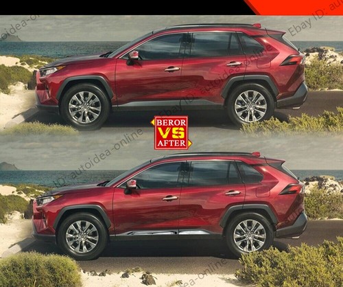 4pcs ABS Chrome Body Side Door Molding Cover Trim Fits Toyota New RAV4 2019-2025 - Picture 2 of 12