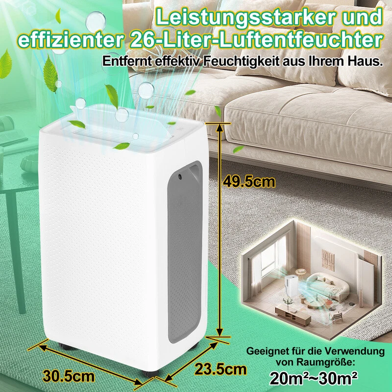 Luftentfeuchter mit Wassertank und kontinuierlicher Wasserableitung