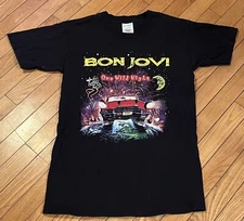 2001 Bon Jovi One Wild Night Tour T Shirt Mens S Single Stitch Screen Stars