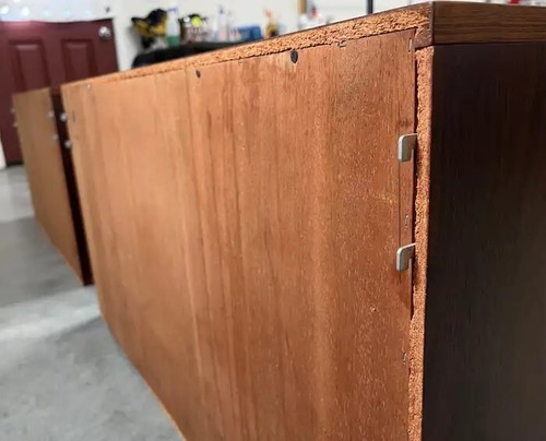 Danish Modern Rosewood Kai Kristiansen Style Wall Hanging Desk & Cabinets - Foto 9 di 10