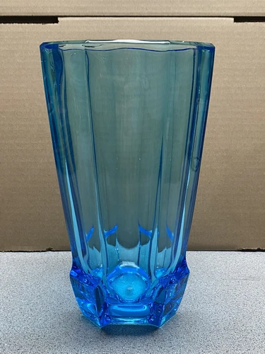 VAL SAINT LAMBERT ANTIQUE ART DECO MCM GLASS VASE OLD MODERN BELGIUM UV-Reactive