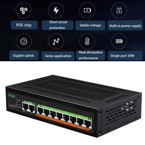 RJ45 HUB Gigabit Network Switch Ethernet Smart Switcher POE switch 2+8 port VLAN - Picture 4 of 6