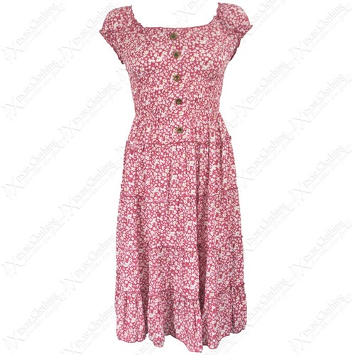 NEW WOMENS DITSY FLORAL PRINT TIERED DRESS SLEEVELESS SKATER LADIES SUMMER LOOK - Picture 24 of 171