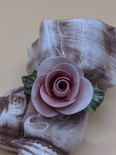 Vintage Capodimonte Floral Victorian Boot Shoe Ornament Italian Decorative - Picture 9 of 19