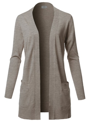 FashionOutfit Women's Long Sleeves Long-Line Soft Sweater Viscose Knit Cardigan - Picture 39 of 42
