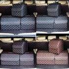 PU Leather Car Trunk Storage Bag Organizer Box Auto with Lid Collapsible Durable
