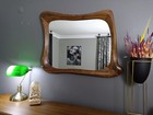 Aesthetic Wood Framed Mirror Irregular Mirror Wavy Designer Handmade Gift