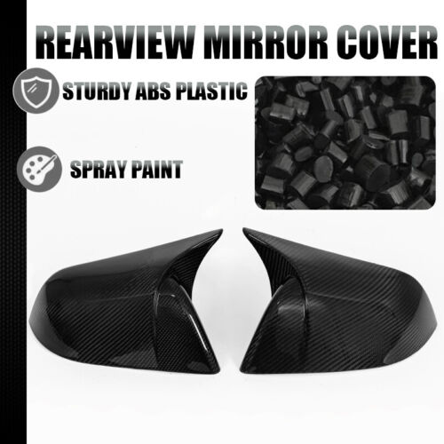 FOR 2017-23 TESLA MODEL 3 M HORN STYLE REAL CARBON FIBER SIDE MIRROR COVERS CAP - Picture 3 of 14