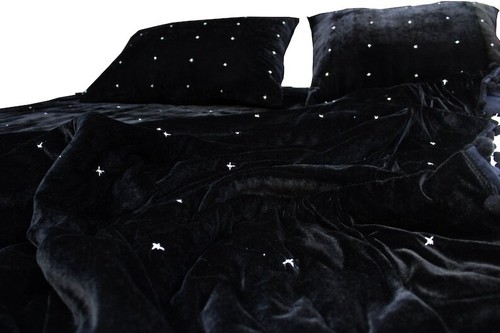 Black Velvet Quilt,Starry Hand Stitched Handmade Quilts. - Picture 3 of 6