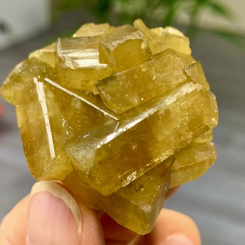 76G Shiny Golden Cuboid Barite Crystal Based on the Purple Spherical Fluorite - Picture 18 of 24