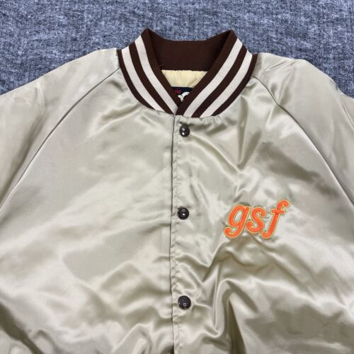 Golden State Food Jacket Mens Extra Large Gold Satin GSF Windbreaker King Louie - Picture 4 of 15
