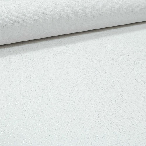 White Silver Glitter Shimmer Wallpaper Plain Textured Linen Effect Thick Vinyl - Picture 4 of 8
