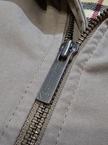 Burberry London Jacket Men's Beige Cotton Bomber Jacket Wool Lining Size 4 Hood - Picture 4 of 12