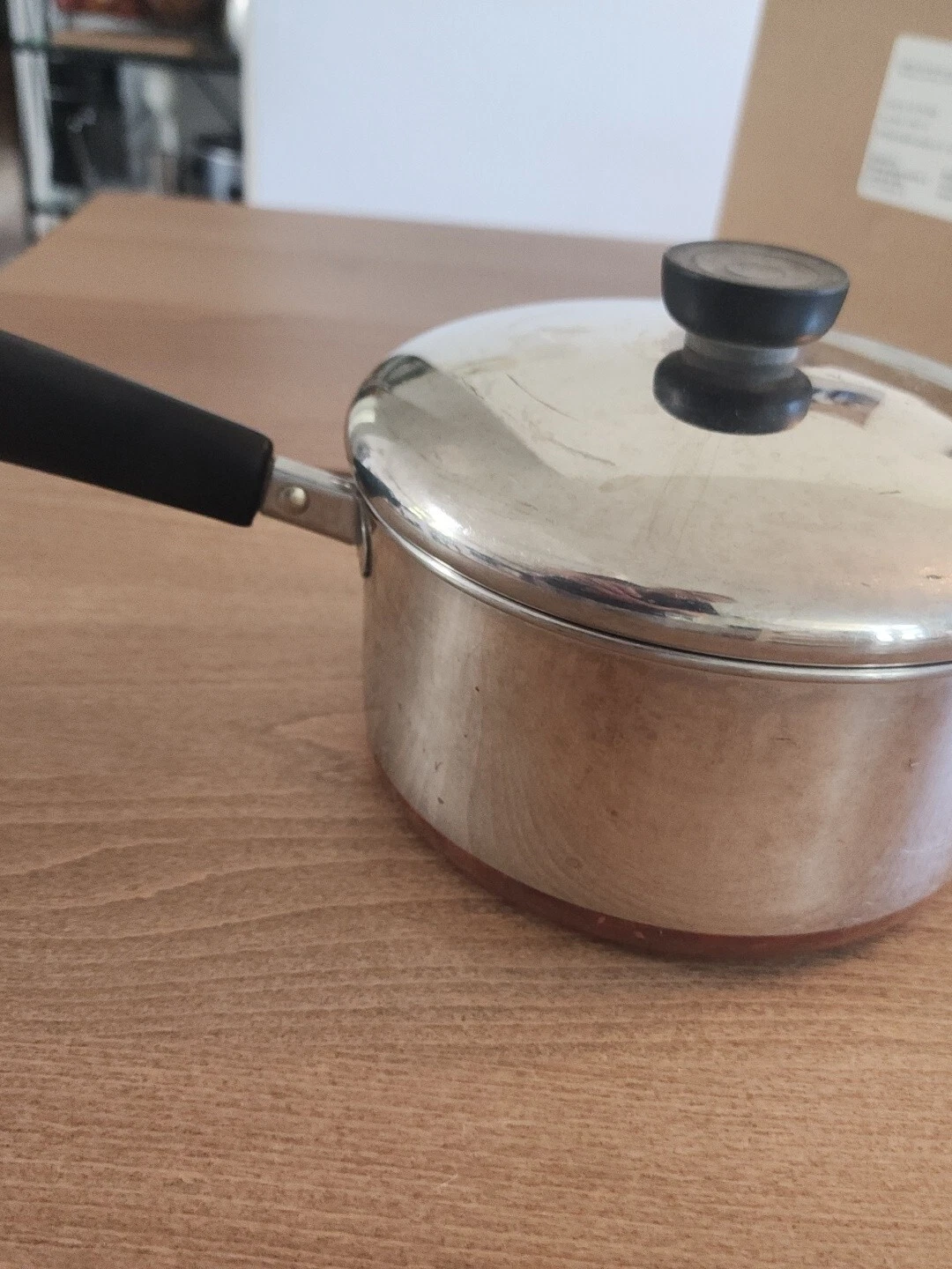 Vtg Revere Ware 2 Qt 92l Sauce Pan With Lid Stainless Steel Copper Clad Ill USA