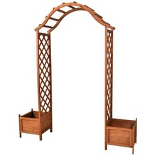Holzeingang Torbogen Rosenbogen Rankhilfe Spalier Pergola Topfstellplätze Holz