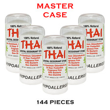 100 NATURAL THAI CRYSTAL DEODORANT STONE 4.25 oz - Distributor Case 144 pcs 