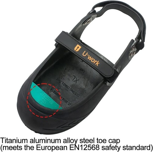 U-Work Safety Overshoes Steel Toe Caps Titanium Aluminum Alloy Toe Shoe Cover XL - Picture 3 of 7