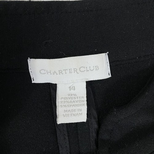 Blazer Charter Club Mujer 14 Utilitario Ponte Tejido Safari Oficina Chaqueta Básica Trabajo - Imagen 11 de 12
