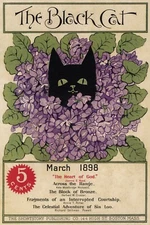 The Black Cat March 1898 Flowers Cover Magazine Vintage Poster Repro FREE S/H