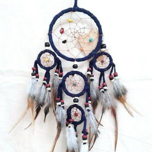 Atrapasueños 3.5" Decoración Colgante de Pared Plumas Adorno de Cuentas Nativo Boho  - Imagen 4 de 5