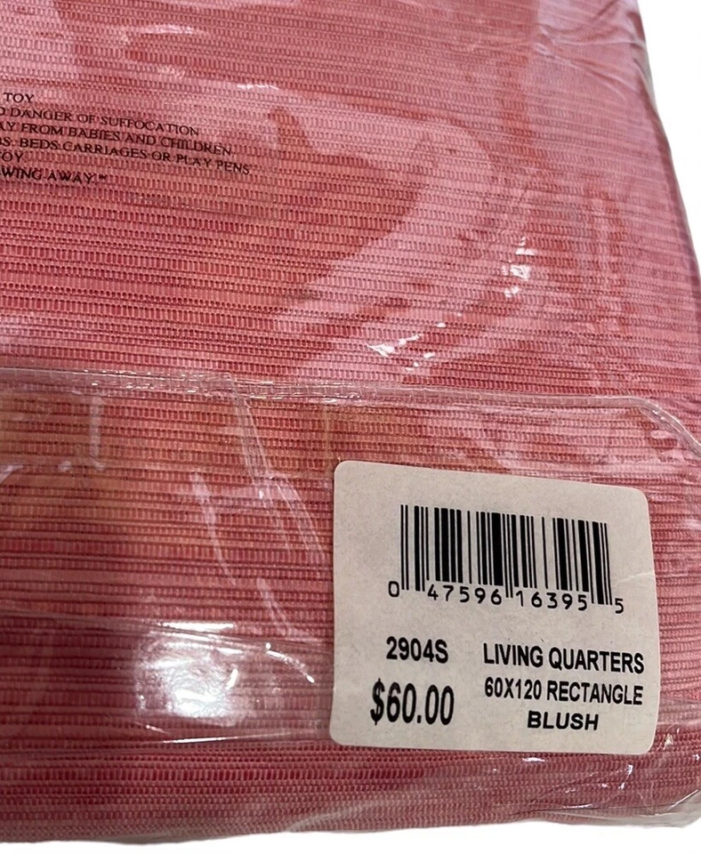 Living Quarters Grand Elegance ‘BLUSH’ Tablecloth~60”x120” Rectangle~NIP - Image 3 of 4