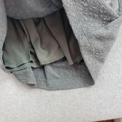 Emerald Sundae Dress Juniors Size Large One Shoulder Jeweled Ruched Gray New - Picture 9 of 14