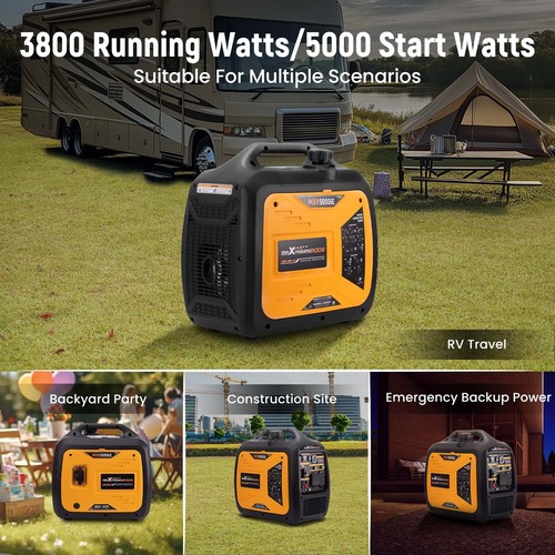 Inverter Stromerzeuger 5000W Peak Digitalanzeige Fernstart Outdoor Camping Wohnmobil - Bild 10 von 11