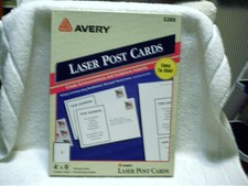 100 Vintage Avery Laser Post Cards 4" x 6" 5389 New In Box