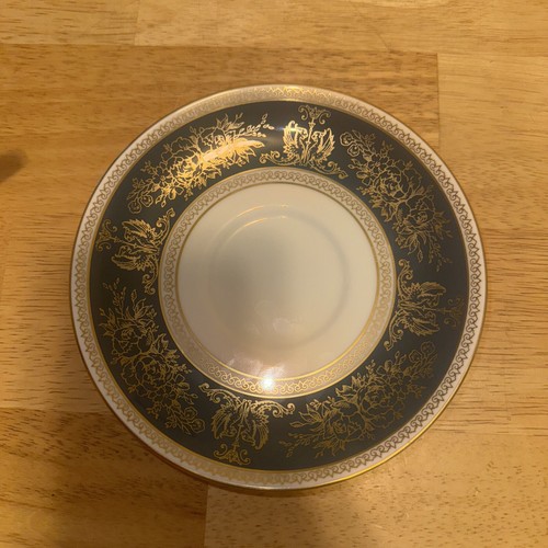 Seltene Wedgwood Columbia Blau & Gold Pfingstrose Fuß Teetasse & Untertasse R4509 - Bild 3 von 4